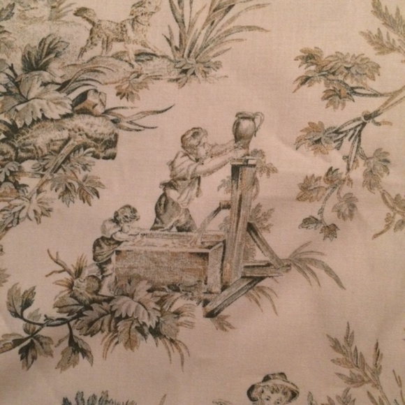 Vintage Toile Fabric 2 yards - Picture 4 of 4